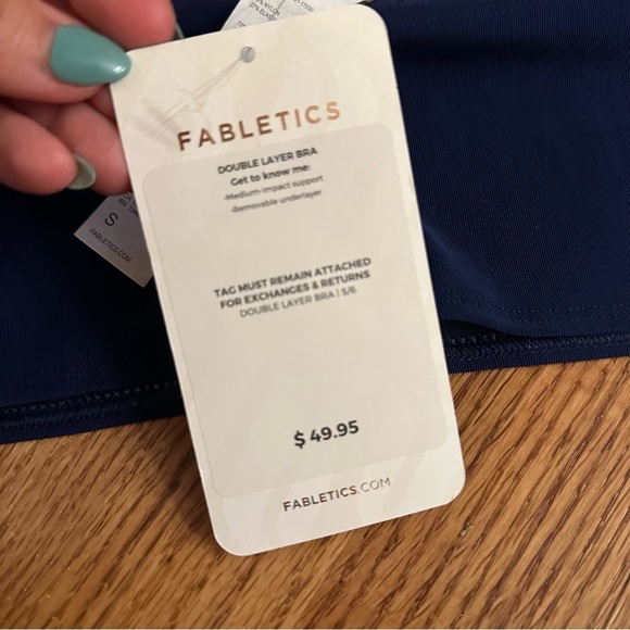 NWT Fabletics Double Layer Bra Navy Blue Semi-sheer size S - Picture 5 of 6